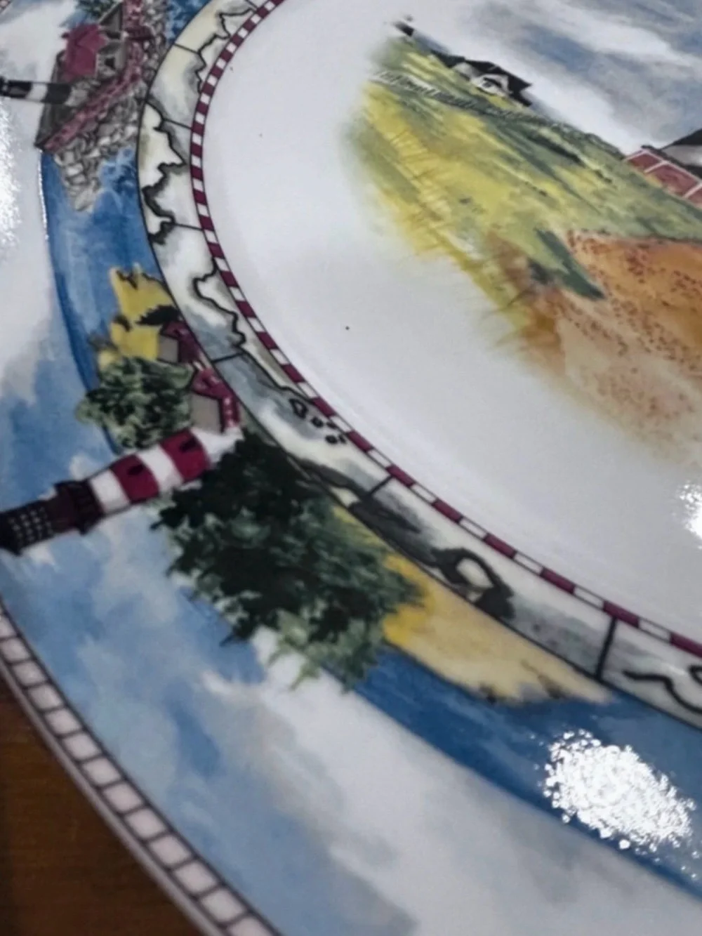 American Atelier Lighthouse Scenic Decorative Porcelain Plate